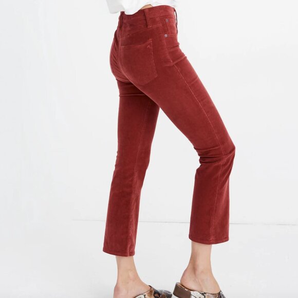Madewell Cali Demi-Boot Jeans in Corduroy: Button-Front Edition Canterbury Red - Picture 2 of 8